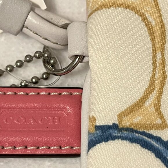 NWT COACH Hampton Scribble Wristlet Multicolor Pastel 'C' Logo 8" - Picture 3 of 11